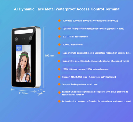 Скорость опознавания управления доступом 0.2s распознавания лиц AI динамическая